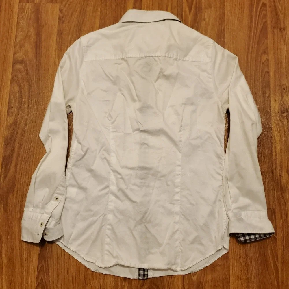 Peter Millar Golf Shirt Women Small White Georgia Bulldogs UGA Gingham Button Up - Picture 3 of 7